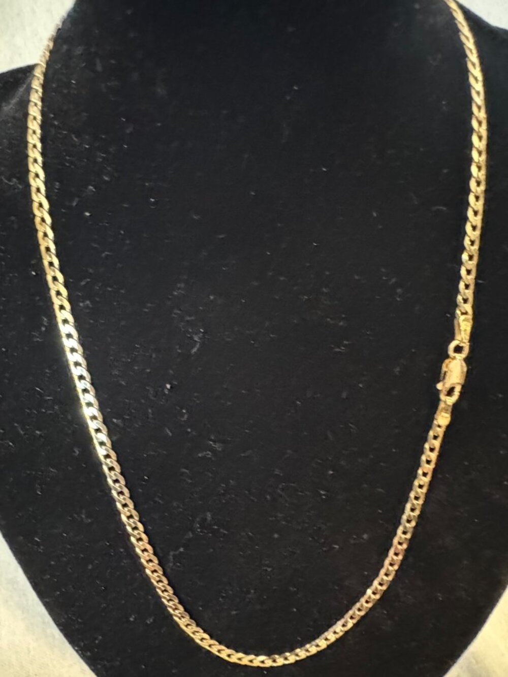 16" Diamond Cut Curb Link 14K Gold Over Sterling Silver 3mm Italian Made